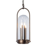 Hubbardton Forge 2025 Coastal Bronze Seeded Clear Glass (II) Davis Outdoor Lantern