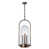 Hubbardton Forge 2025 Coastal Bronze Seeded Clear Glass (II) Davis Outdoor Lantern