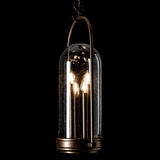 Hubbardton Forge 2025 Coastal Bronze Seeded Clear Glass (II) Davis Outdoor Lantern