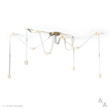 Hubbardton Forge 2025 Modern Brass White Leather Alabaster SNAPS Large LED Pendant