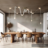 Hubbardton Forge 2025 Modern Brass White Leather Alabaster SNAPS Large LED Pendant