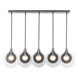 Hubbardton Forge 2025 Oil Rubbed Bronze Clear Glass with Frosted Diffuser Veneto 5-Light Linear Pendant