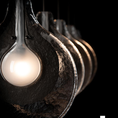 Hubbardton Forge 2025 Oil Rubbed Bronze Clear Glass with Frosted Diffuser Veneto 5-Light Linear Pendant