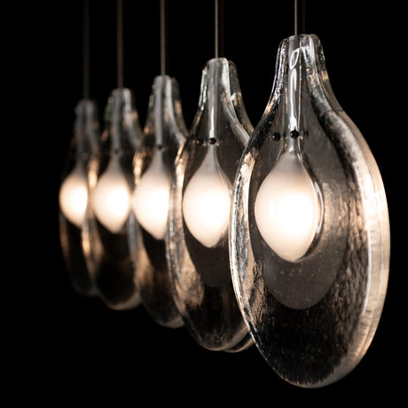 Hubbardton Forge 2025 Oil Rubbed Bronze Clear Glass with Frosted Diffuser Veneto 5-Light Linear Pendant