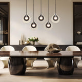 Hubbardton Forge 2025 Oil Rubbed Bronze Clear Glass with Frosted Diffuser Veneto 5-Light Linear Pendant