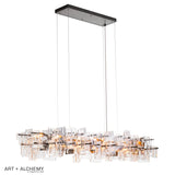 Hubbardton Forge 2023 Dark Smoke Seeded Clear Glass (II) Standard Fusion Pendant