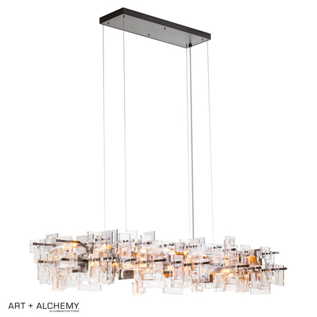 Hubbardton Forge 2023 Dark Smoke Seeded Clear Glass (II) Standard Fusion Pendant