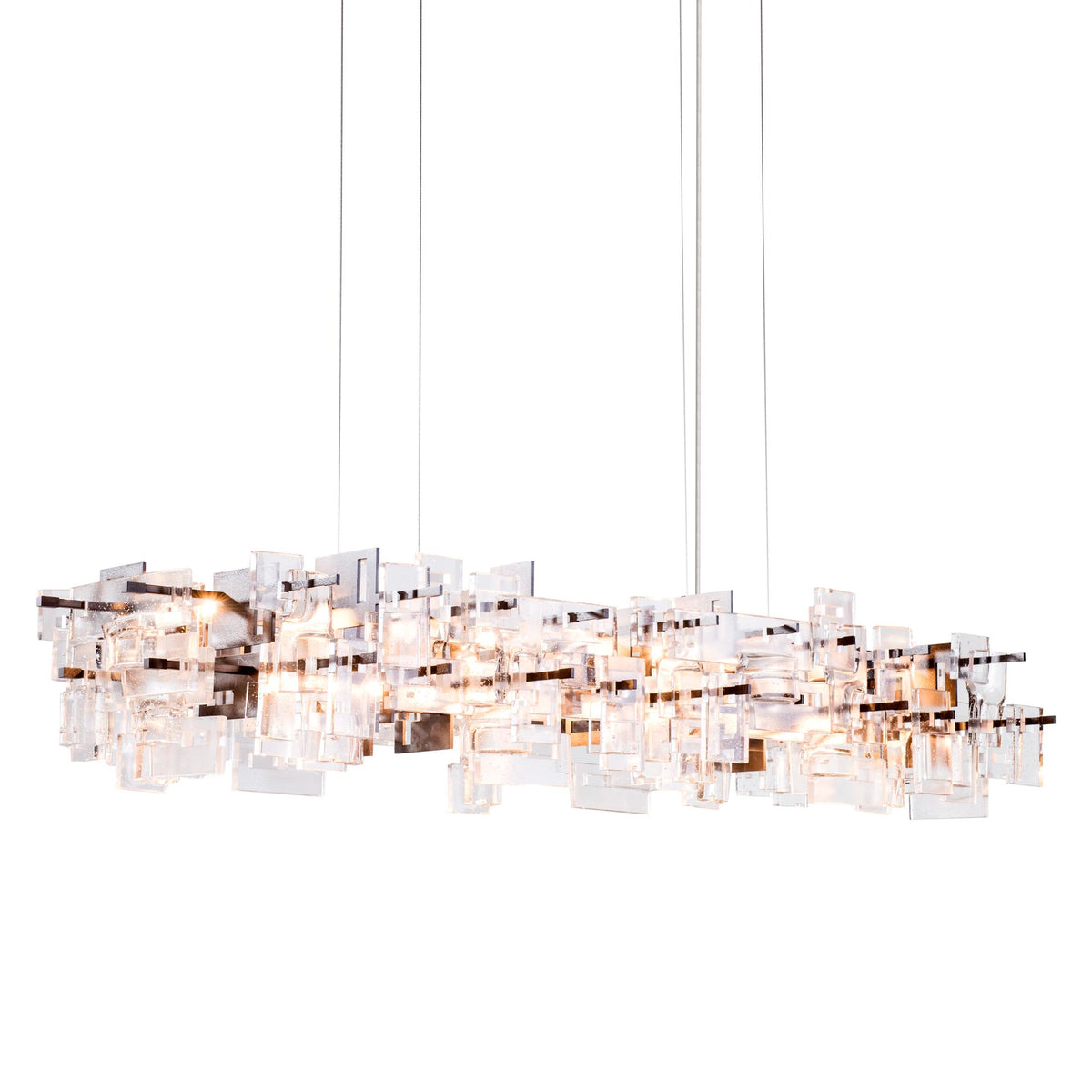 Hubbardton Forge 2023 Dark Smoke Seeded Clear Glass (II) Standard Fusion Pendant
