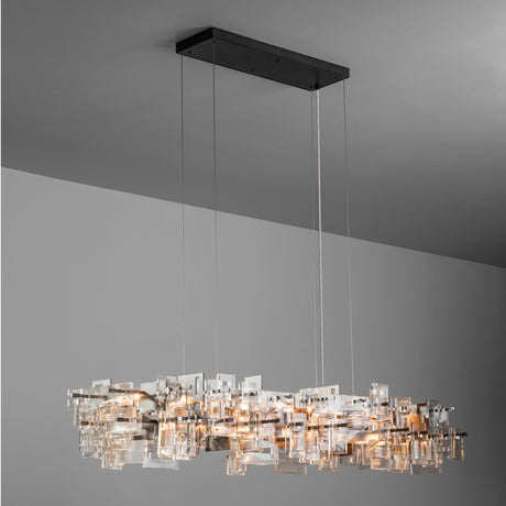 Hubbardton Forge 2023 Dark Smoke Seeded Clear Glass (II) Standard Fusion Pendant