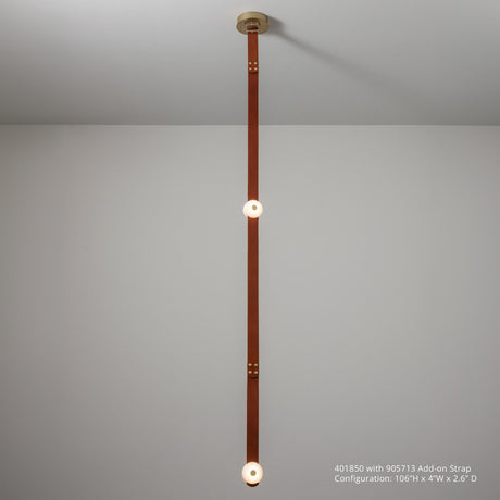 Hubbardton Forge 2025 Modern Brass Chestnut Leather Alabaster SNAPS Small LED Pendant