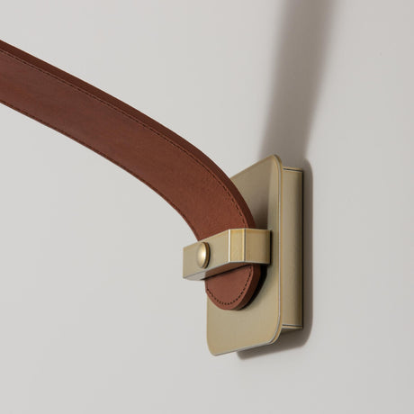 Hubbardton Forge 2025 Modern Brass Chestnut Leather Alabaster SNAPS Small LED Pendant