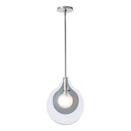 Hubbardton Forge 2025 Sterling Clear Glass with Frosted Diffuser Veneto 1-Light Pendant