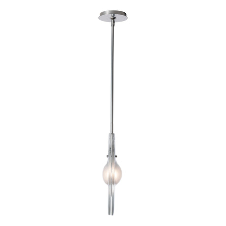 Hubbardton Forge 2025 Sterling Clear Glass with Frosted Diffuser Veneto 1-Light Pendant