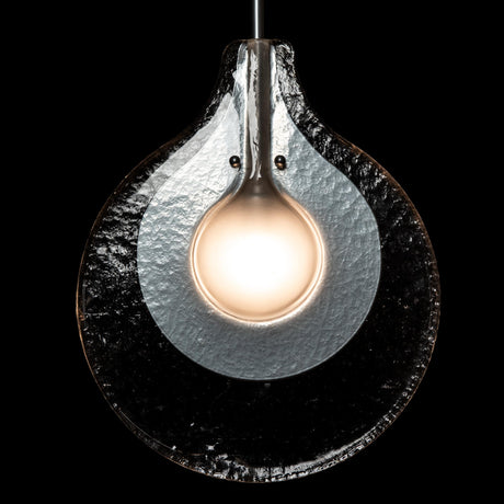 Hubbardton Forge 2025 Sterling Clear Glass with Frosted Diffuser Veneto 1-Light Pendant
