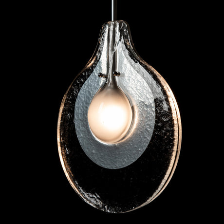 Hubbardton Forge 2025 Sterling Clear Glass with Frosted Diffuser Veneto 1-Light Pendant