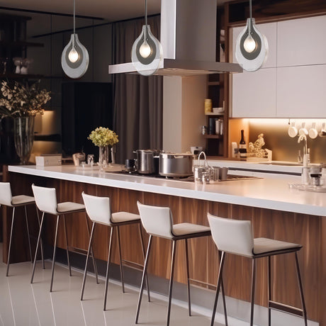 Hubbardton Forge 2025 Sterling Clear Glass with Frosted Diffuser Veneto 1-Light Pendant