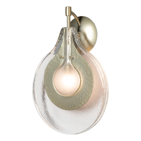 Hubbardton Forge 2025 Modern Brass Clear Glass with Frosted Diffuser Veneto Sconce