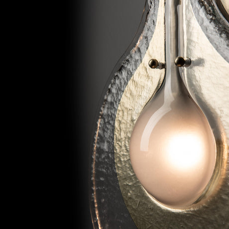 Hubbardton Forge 2025 Modern Brass Clear Glass with Frosted Diffuser Veneto Sconce