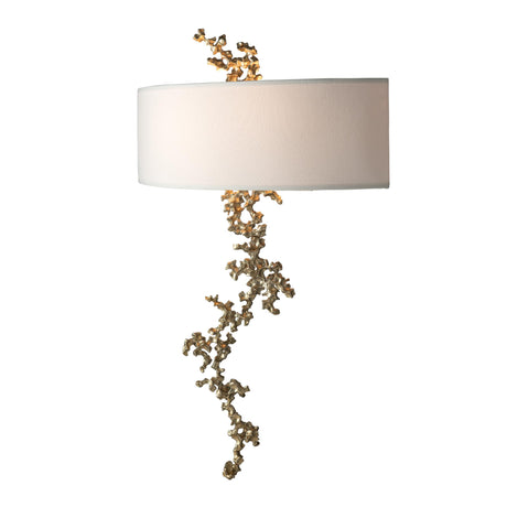 Hubbardton Forge 2025 Modern Brass Natural Anna Shade (SF) Coral Sconce