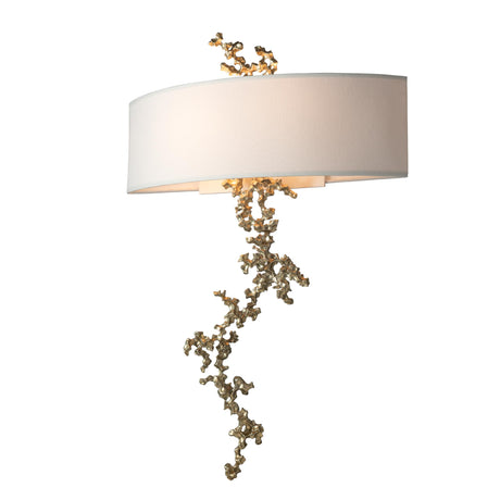 Hubbardton Forge 2025 Modern Brass Natural Anna Shade (SF) Coral Sconce