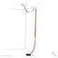 Hubbardton Forge 2025 Black Chestnut Leather Alabaster SNAPS Floor-to-Ceiling Plug-in LED Lamp