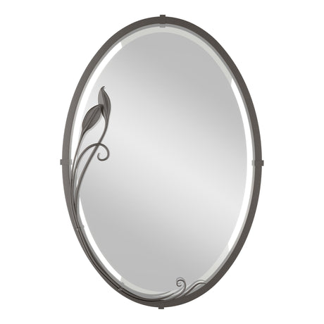 Hubbardton Forge 2006 Oil Rubbed Bronze Beveled Oval Mirror with Leaf