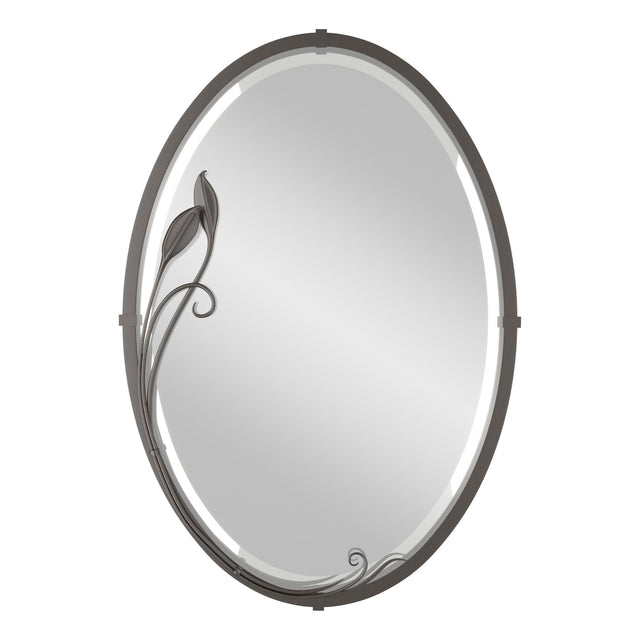 Hubbardton Forge 2006 Oil Rubbed Bronze Beveled Oval Mirror with Leaf