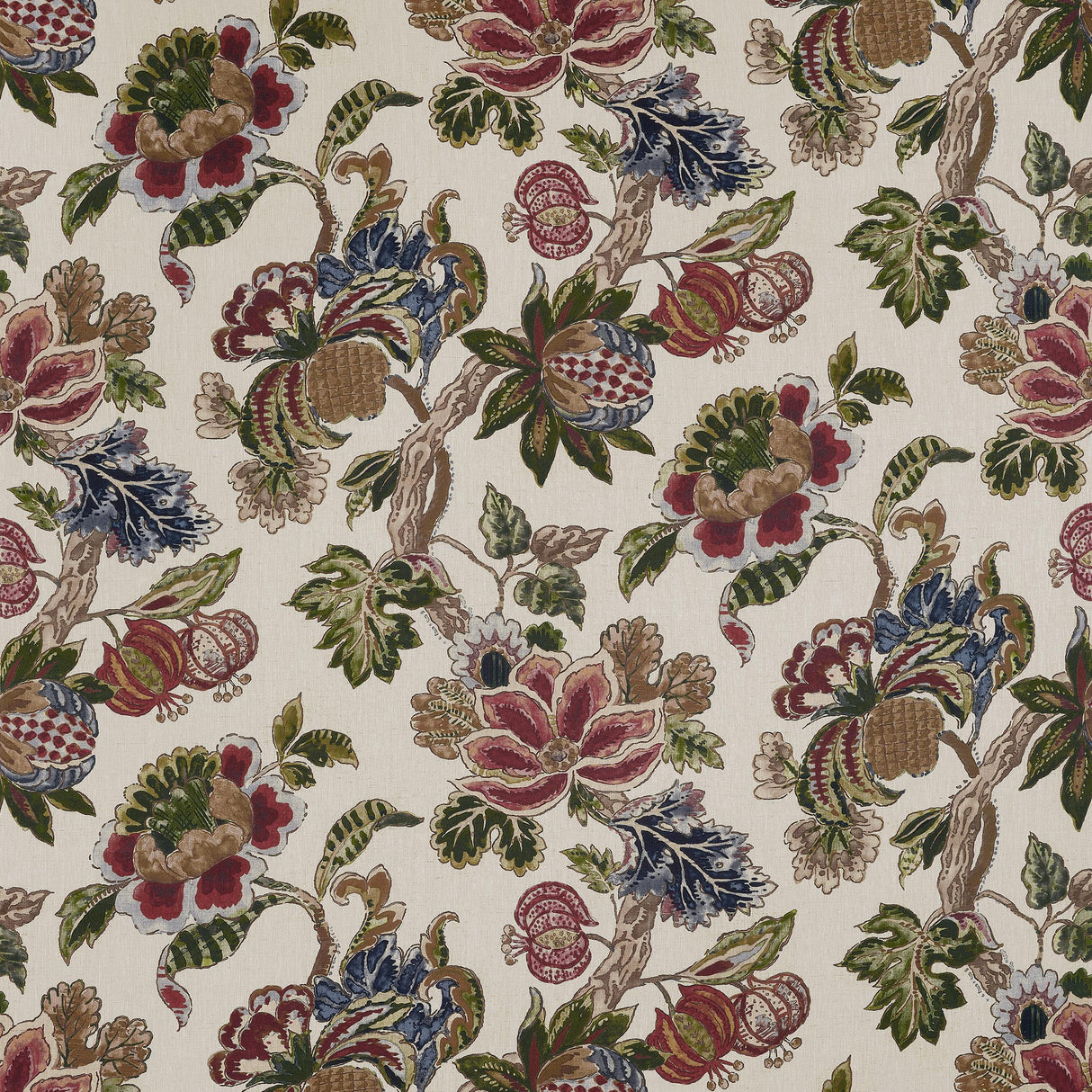 Anna French Stockbridge Apricot And Slate Fabric