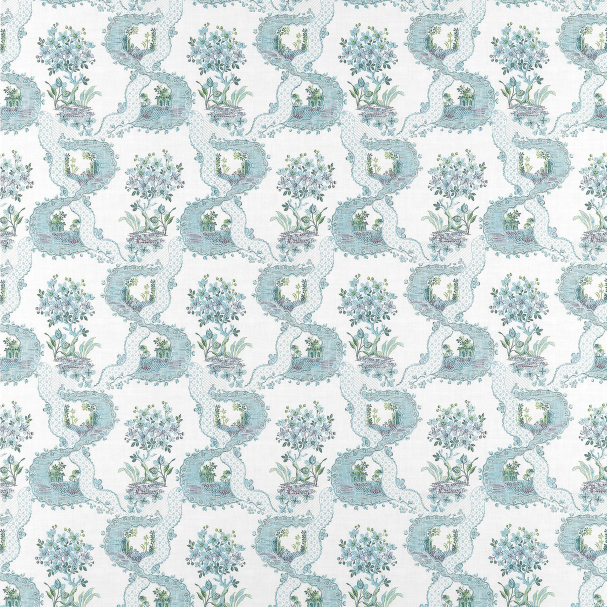 Anna French Antoinette Blue And Plum Fabric