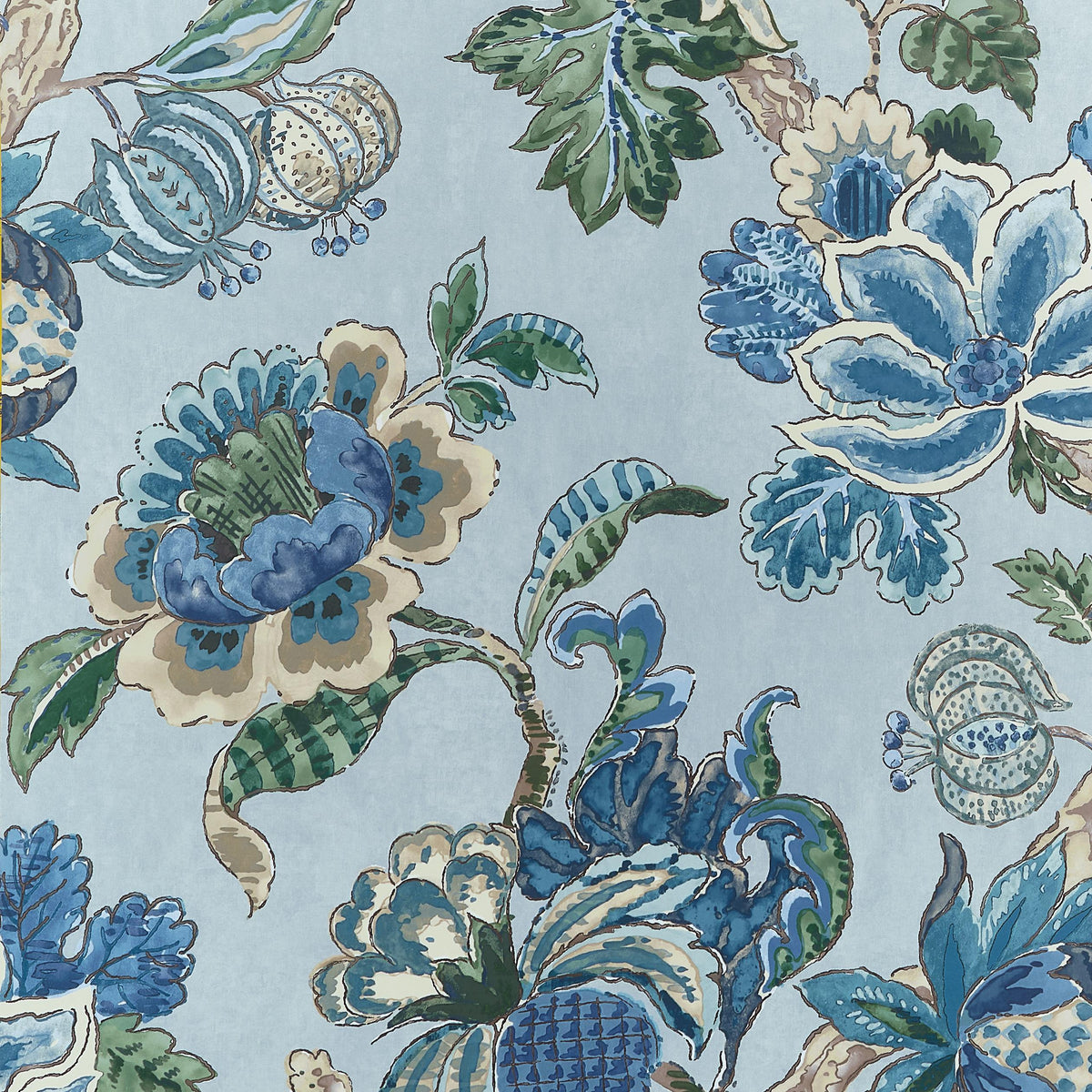 Anna French Stockbridge Blue Wallpaper