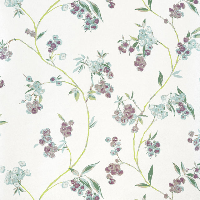 Anna French Edo Bloom Lavender On Pearl Wallpaper
