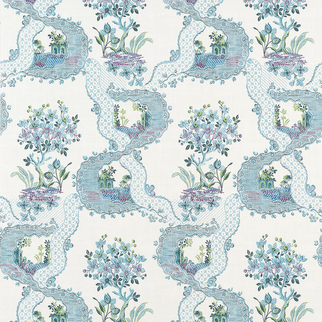 Anna French Antoinette Blue And Plum Wallpaper