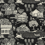 Anna French Farmingdale Black Wallpaper