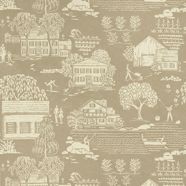 Anna French Farmingdale Beige Wallpaper