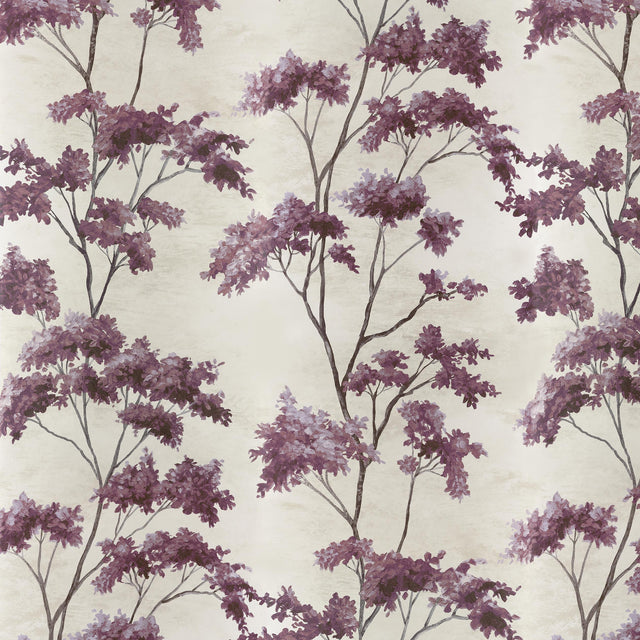 Anna French Dalton Eggplant On Pearl Wallpaper