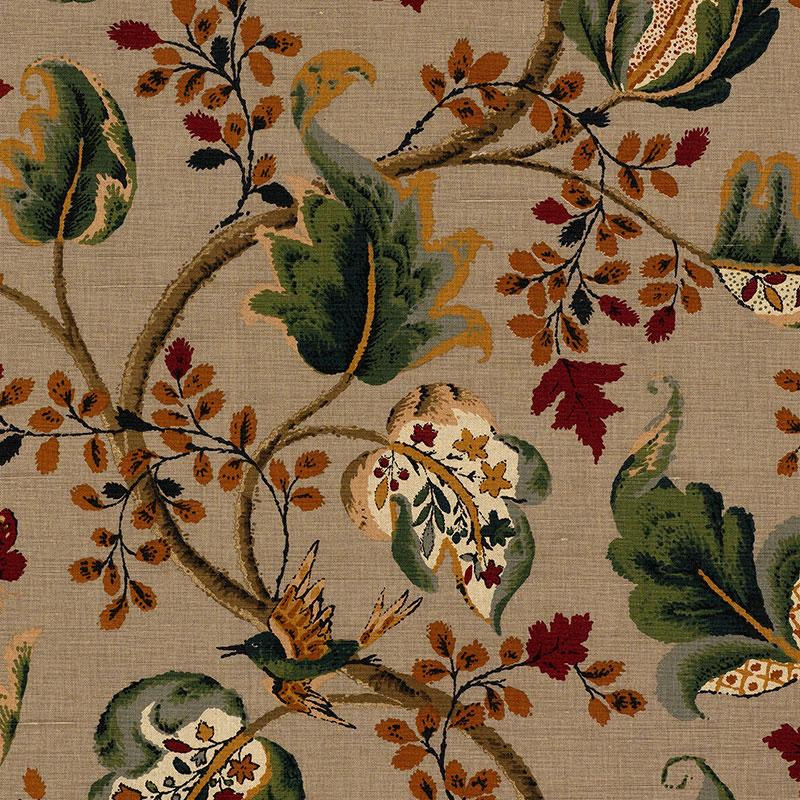 Schumacher Fox Hollow Multi On Flannel Fabric
