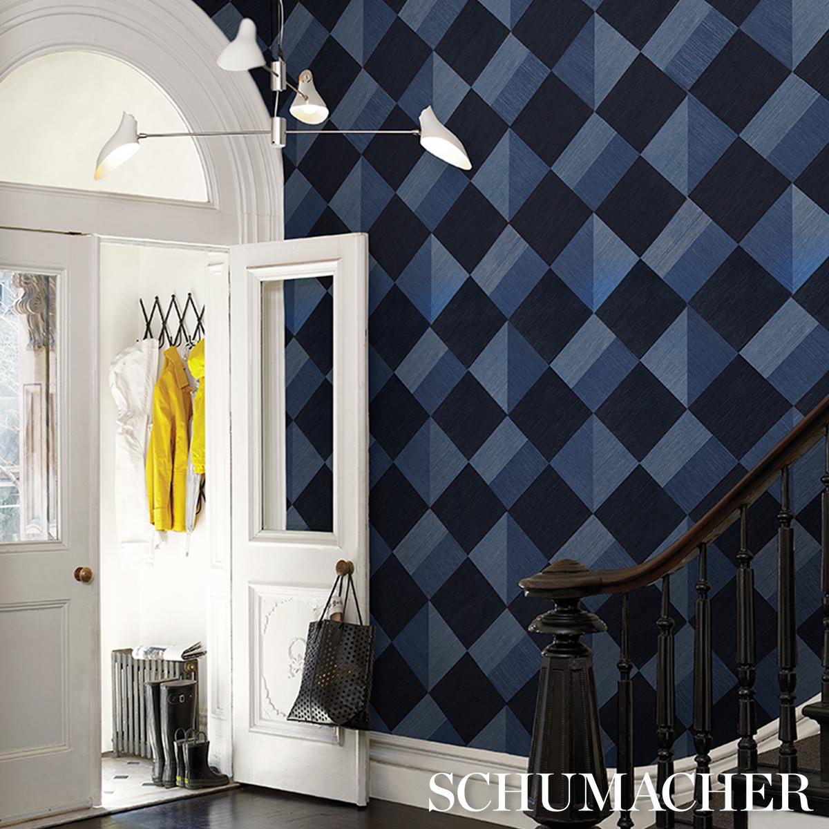 Schumacher Backdrop X Schumacher Maestro Formentera Wallpaper