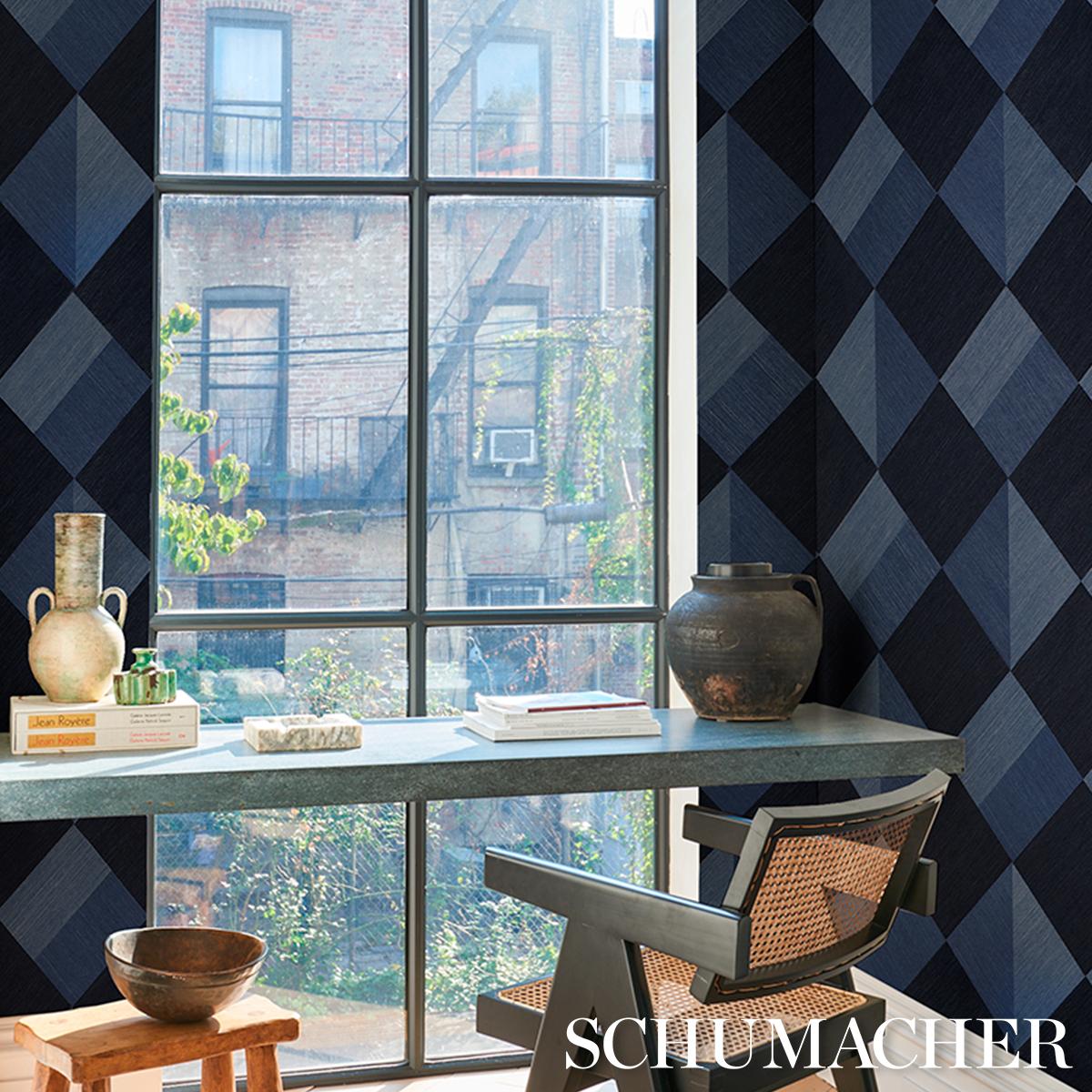 Schumacher Backdrop X Schumacher Maestro Formentera Wallpaper
