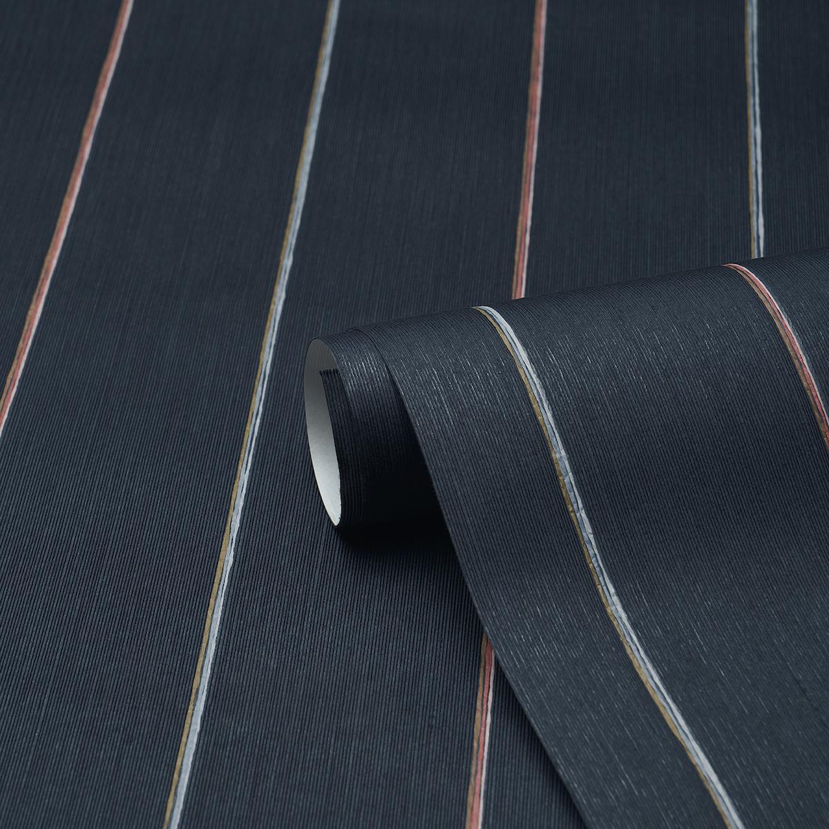 Schumacher Backdrop X Schumacher Draper Stripe Surf Camp Wallpaper