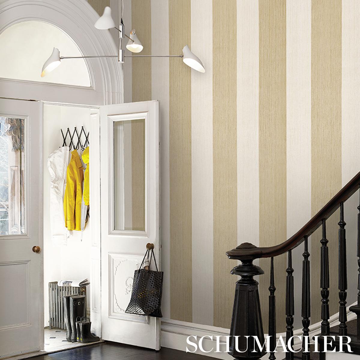 Schumacher Backdrop X Schumacher Backdrop Painter'S Stripe Moonlight Wallpaper