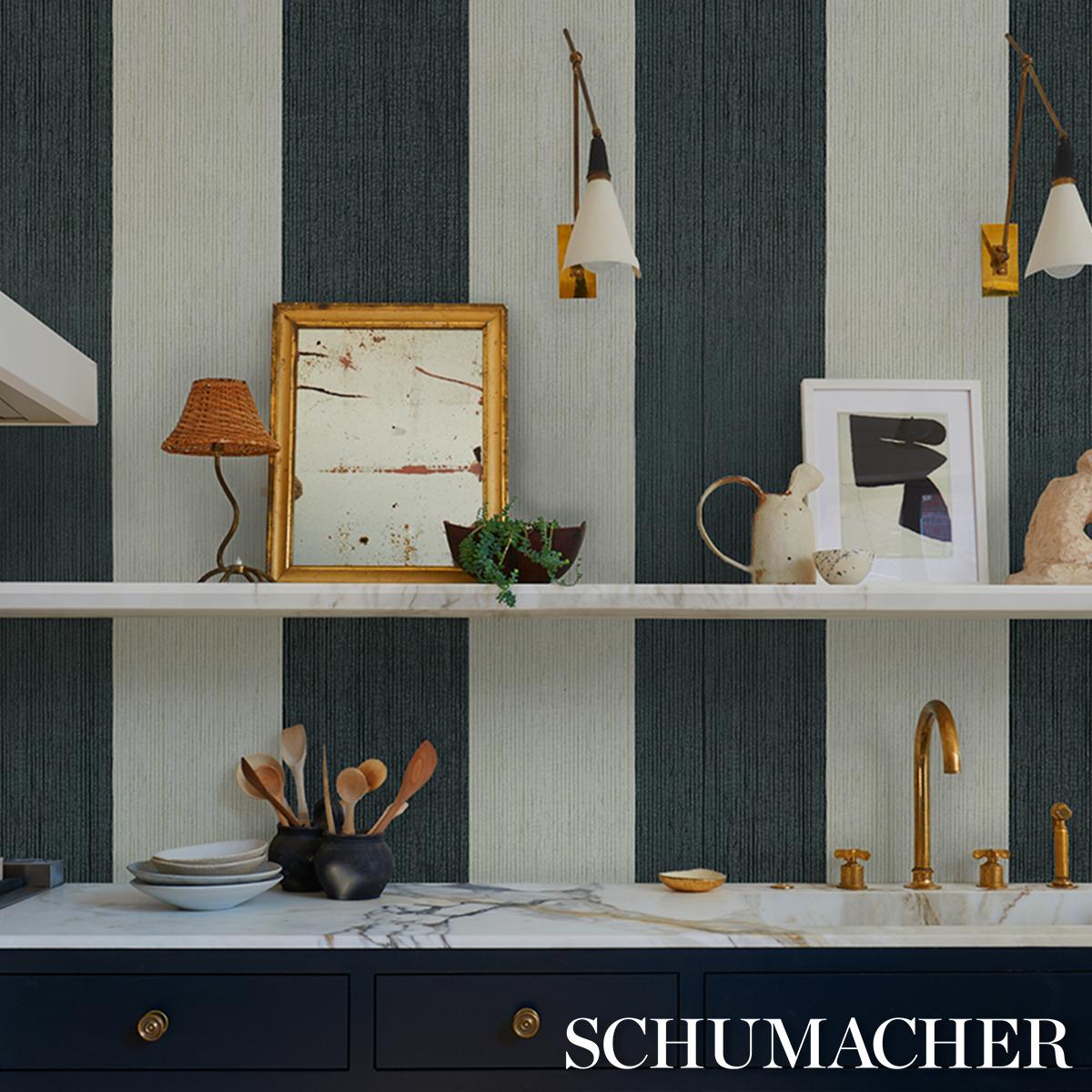Schumacher Backdrop X Schumacher Backdrop Painter'S Stripe Rococo Wallpaper