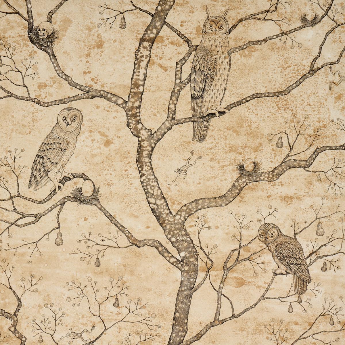 Schumacher Lattesa Nella Notte Parchment Wallpaper