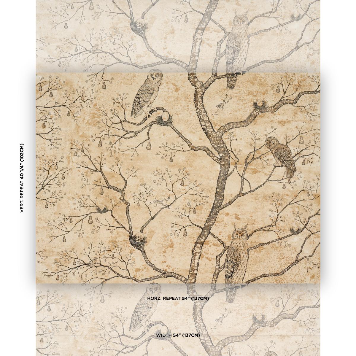 Schumacher Lattesa Nella Notte Parchment Wallpaper