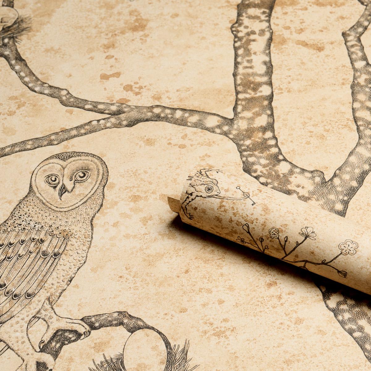 Schumacher Lattesa Nella Notte Parchment Wallpaper