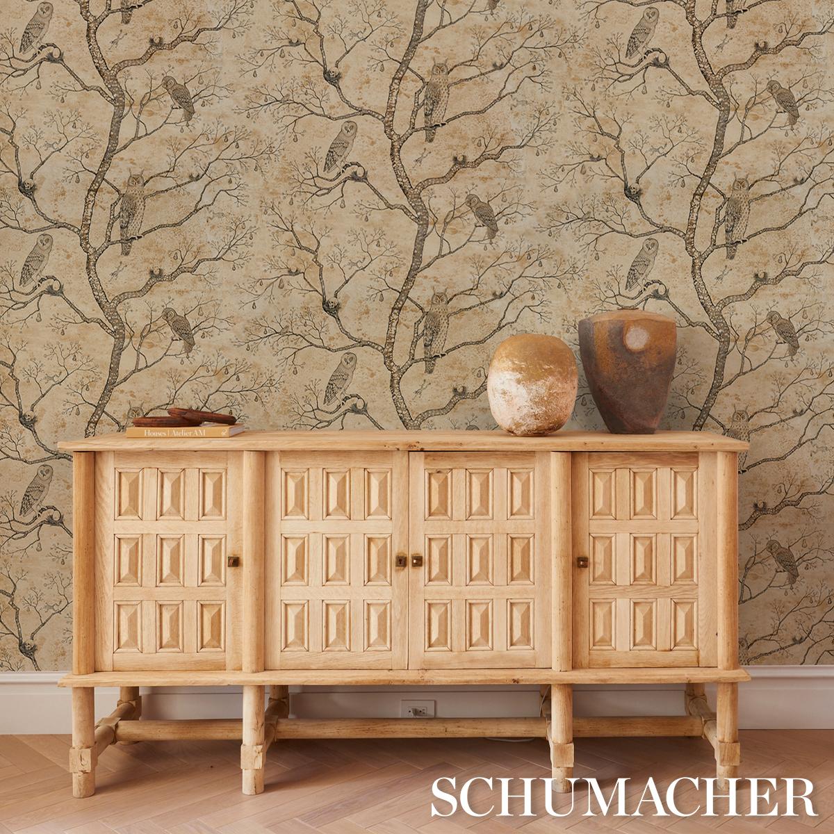 Schumacher Lattesa Nella Notte Parchment Wallpaper