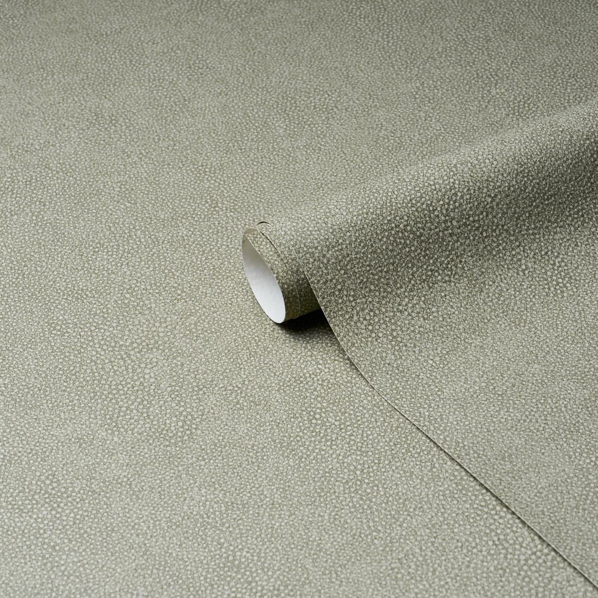 Schumacher Dunbar Shagreen Vinyl Olive Wallpaper