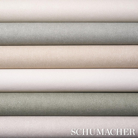 Schumacher Dunbar Shagreen Vinyl Alabaster Wallpaper