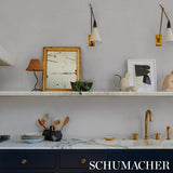 Schumacher Linen Gesso Vinyl Ivory Wallpaper