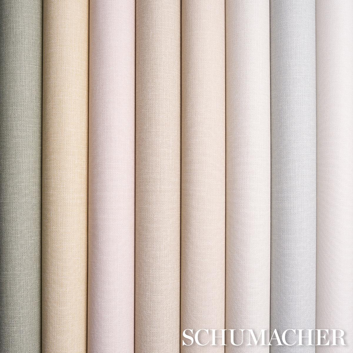 Schumacher Linen Gesso Vinyl Oat Wallpaper