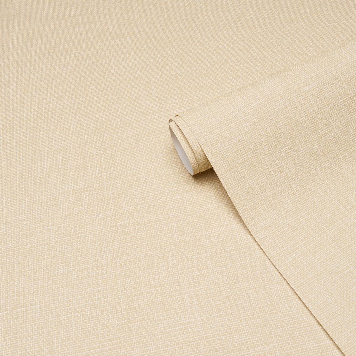 Schumacher Linen Gesso Vinyl Maize Wallpaper